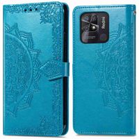 imoshion Etui de téléphone portefeuille Mandala Xiaomi Redmi 10C - Turquoise