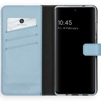 Selencia Étui portefeuille en cuir véritable Samsung Galaxy S20 FE - Air Blue
