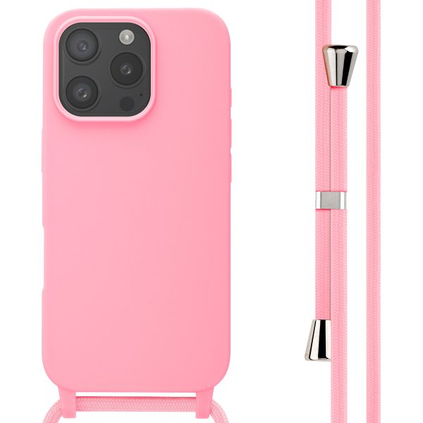 imoshion Coque en silicone avec cordon iPhone 16 Pro - Rose