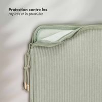 Selencia Pochette ordinateur Corduroy 13-14 pouces - Pistache Cream