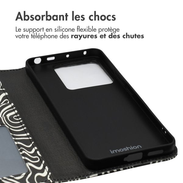imoshion Étui de télephone portefeuille Design Xiaomi Redmi Note 13 Pro (5G) / Poco X6 - Black And White