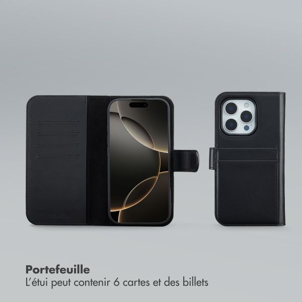 Selencia Étui portefeuille amovible Olyn avec MagSafe Apple iPhone 16 Pro - Noir