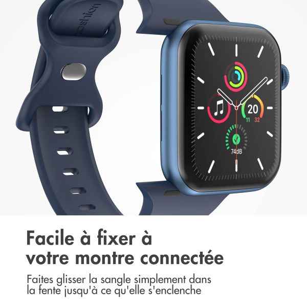 imoshion Bracelet en silicone⁺ Apple Watch Series 1 t/m 9 / SE (38/40/41 mm) | Series 10 / 11 (42 mm) - Taille S/M - Midnight