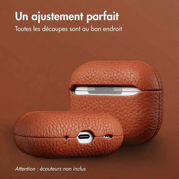 Accezz Coque en cuir véritable  Apple AirPods Pro 2 - Cognac