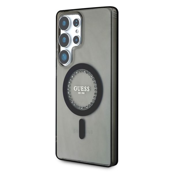 Guess Coque MagSafe IML avec strass Samsung Galaxy S25 Ultra - Noir