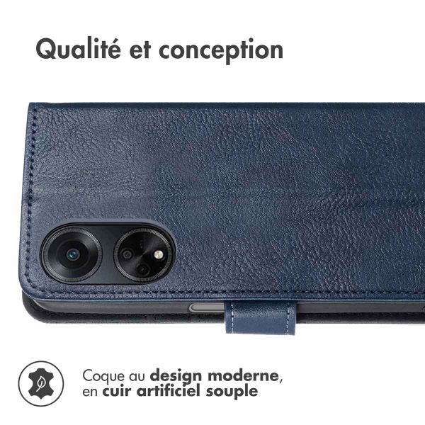 imoshion Étui de téléphone portefeuille Luxe Oppo A98 - Bleu foncé