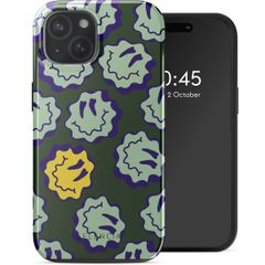 Selencia Coque arrière Vivid avec MagSafe Apple iPhone 15 - Wavy Smiley Green