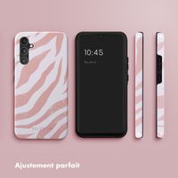 Selencia Coque arrière Vivid Tough Samsung Galaxy A34 (5G) - Colorful Zebra Old Pink