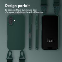 Selencia Coque silicone avec cordon amovible Apple iPhone 16 - Vert foncé