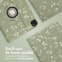 imoshion Coque tablette Design rotatif à 360° Apple iPad Pro 11 (2022 / 2021 / 2020 / 2018) - Green Flowers