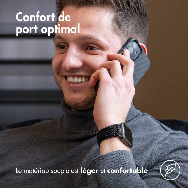 imoshion Bracelet en nylon élastique Apple Watch Series 1 t/m 9 / SE (38/40/41 mm) | Series 10 / 11 (42 mm) - Noir