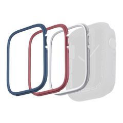 Uniq 3x Moduo Apple Watch Coque avec Lunette interchangeable Apple Watch 4-9 / SE - 44/45 mm - Blue / Red / White