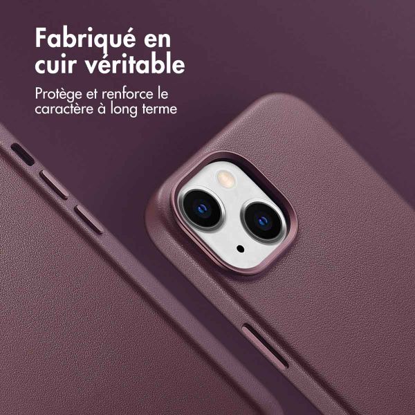 Accezz Coque arrière en cuir avec MagSafe Apple iPhone 15 - Heath Purple