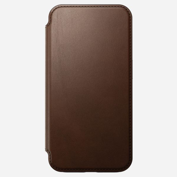 Nomad Étui de télephone portefeuille Modern Leather Folio Apple iPhone 15 Pro - Marron