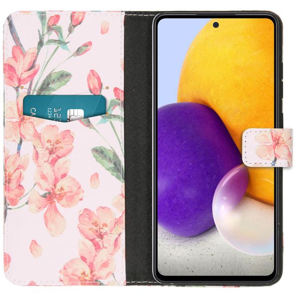 imoshion Design Softcase Bookcase Samsung Galaxy A72 - Blossom Watercolor