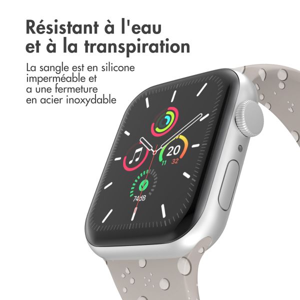 imoshion Bracelet en silicone⁺ Apple Watch Series 1 t/m 9 / SE (38/40/41 mm) | Series 10 / 11 (42 mm) - Taille S/M - Stone