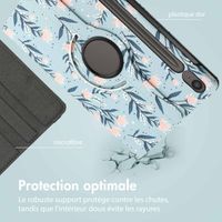 imoshion Coque tablette Design rotatif à 360° Samsung Galaxy Tab S9 FE - Flowers