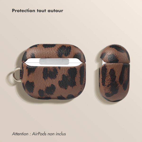 Selencia Coque Sabi Apple AirPods 3 - imprimé léopard - Mocha Brown