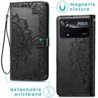 imoshion Etui de téléphone portefeuille Mandala Xiaomi Poco X4 Pro 5G - Noir