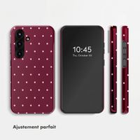 Selencia Coque arrière Vivid avec MagSafe Samsung Galaxy S25 - Happy Dots Burgundy