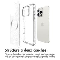imoshion Coque arrière transparente Pailletée avec MagSafe Apple iPhone 16 Pro Max - Argent
