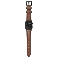 Nomad Bracelet traditionnel en cuir Apple Watch Series 1 t/m 11 / SE / Ultra (44/45/46/49 mm) - Brown / Black