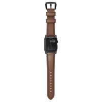 Nomad Bracelet en cuir traditionnel Apple Watch Series 1 á 10 / SE / Ultra (2) (44/45/46/49 mm) - Marron/Noir