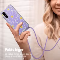 imoshion Coque Design avec cordon Samsung Galaxy A36 - Tropical Violet Flowers Connect