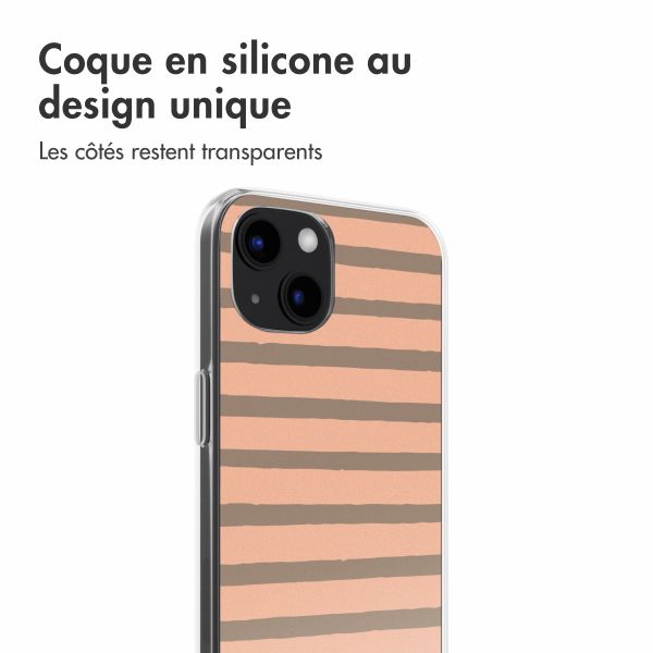 imoshion Coque Design iPhone 13 - Striped Peach Reverse