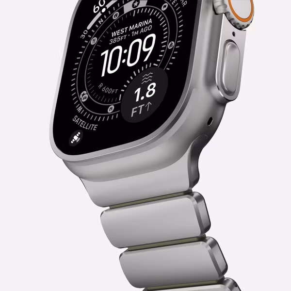 Nomad Bracelet Stratos Apple Watch | 44/45/46/49 mm - Forest Green / Natural Titanium