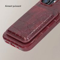 Selencia Porte-cartes Croco avec MagSafe - Burgundy