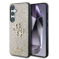 Guess Coque 4G Metal Logo Glitter Samsung Galaxy S25 Plus - Doré