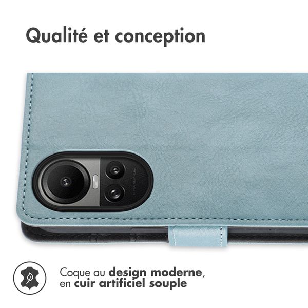 imoshion Étui de téléphone portefeuille Luxe Oppo Reno 10 / 10 Pro - Bleu clair