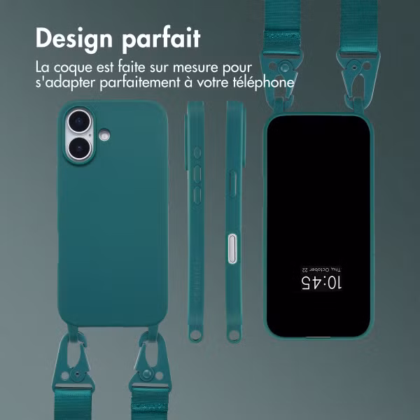 Selencia Coque silicone avec cordon amovible Apple iPhone 17 - Vert foncé