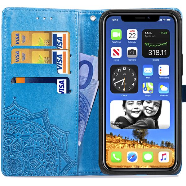Etui de téléphone portefeuille Mandala Apple iPhone 12 (Pro)