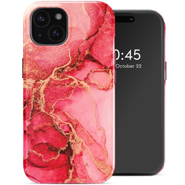 Selencia Coque arrière Vivid Tough avec MagSafe iPhone 15 - Rosy Marble