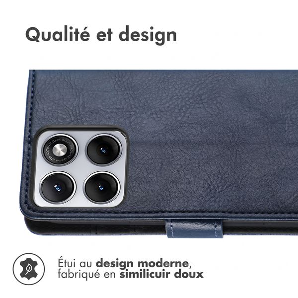 imoshion Étui de télephone portefeuille de luxe Motorola Edge 70 Fusion - Bleu foncé