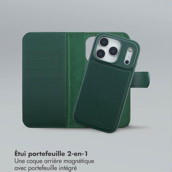 Selencia Étui portefeuille amovible Olyn avec MagSafe Apple iPhone 17 Pro - Vert