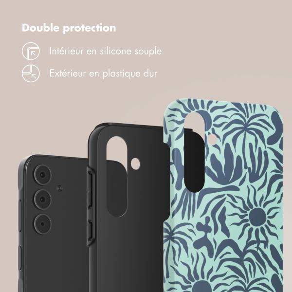 Selencia Coque arrière Vivid Samsung Galaxy A55 - Tropical Vibes Light Blue