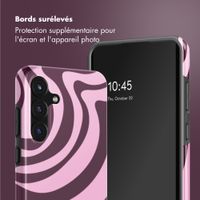 Selencia Coque arrière Vivid Samsung Galaxy S25 FE - Wavy Swirl Pink Plum
