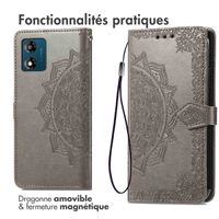 imoshion Etui de téléphone portefeuille Mandala Motorola Moto E13 - Gris