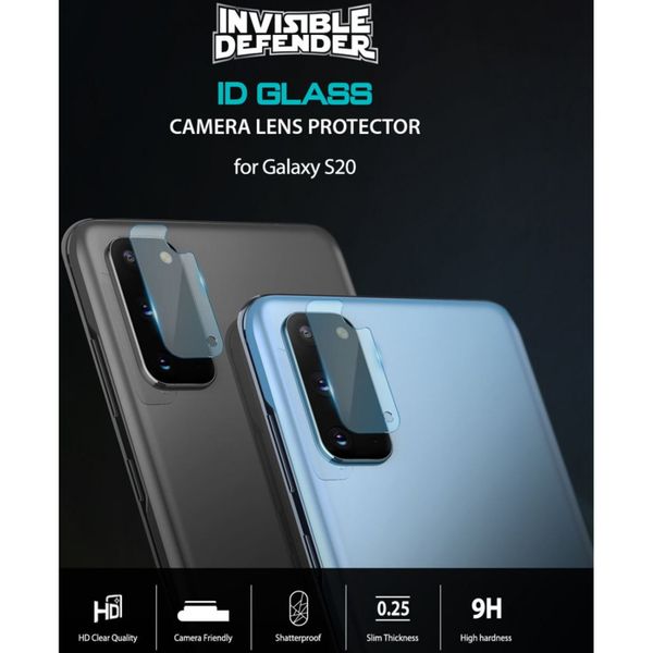 Ringke Pack de 3 Protection Caméra en verre trempé Galaxy S20