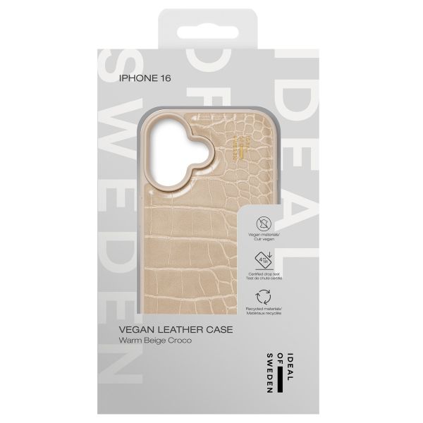 iDeal of Sweden Coque Vegan Leather iPhone 16 - Warm Beige Croco