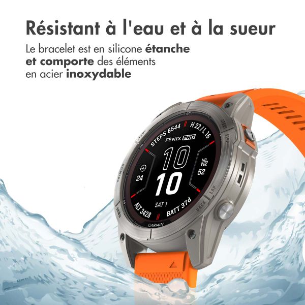 imoshion Bracelet QuickFit® en silicone  - Connexion Garmin 26 mm - Orange