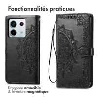 imoshion Etui de téléphone portefeuille Mandala Xiaomi Redmi Note 13 Pro (5G) / Poco X6 - Noir