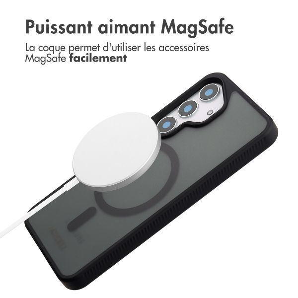 Accezz Coque Givrée Robuste avec MagSafe Samsung Galaxy S25 - Noir