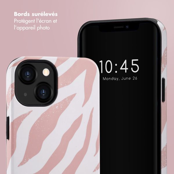 Selencia Coque arrière Vivid Apple iPhone 13 - Colorful Zebra Old Pink
