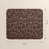 Selencia Sabi Tapis de Souris en Similicuir imprimé panthère - 20 x 24 cm - Mocha Brown