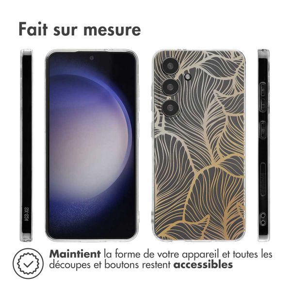 imoshion Coque Design Samsung Galaxy S24 - Golden Leaves Transparent