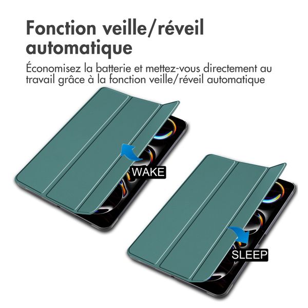 imoshion Coque tablette Trifold iPad Pro 13 (2024) M4 - Vert foncé